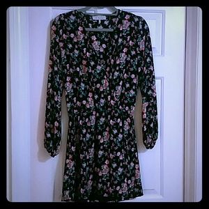 Navy Floral WAYF Long Sleeve Dress